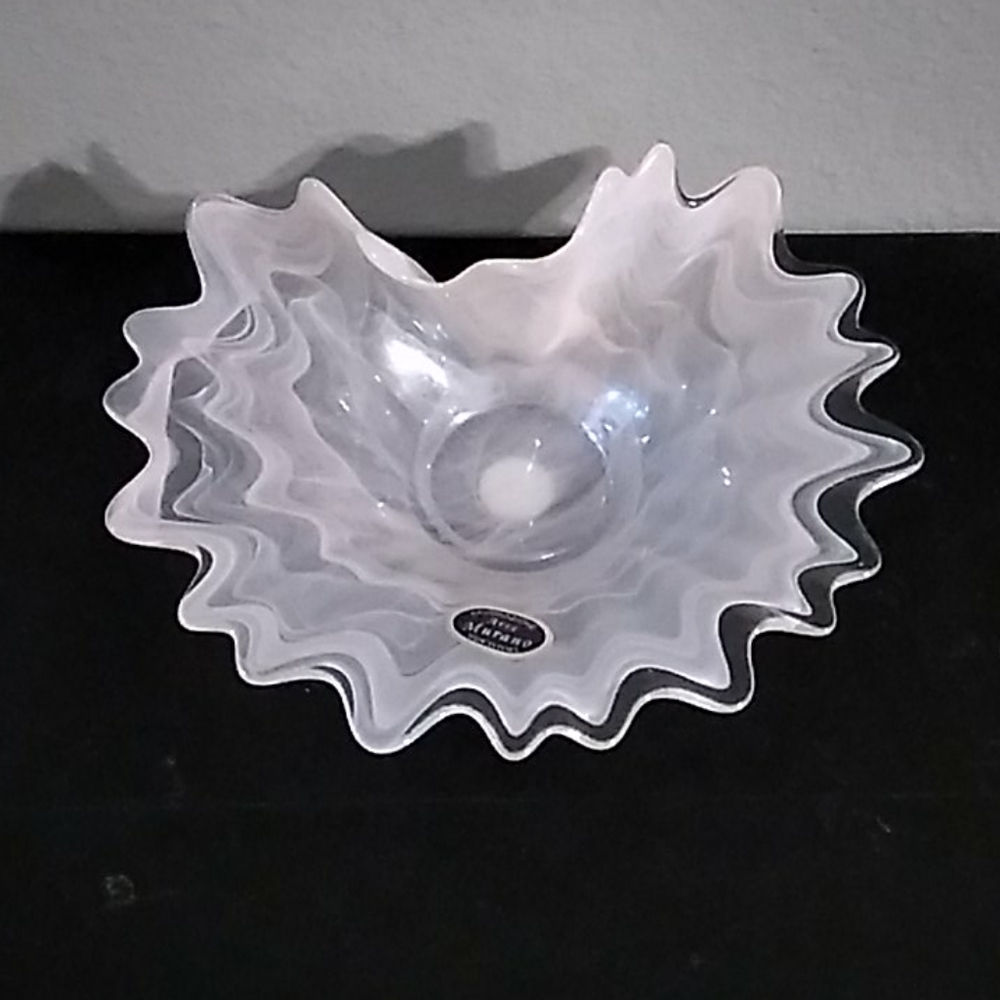 Vintage Hand Blown Murano Italian  Bowl